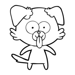 cartoon dog with tongue sticking out