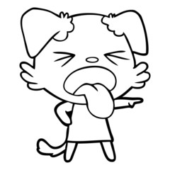 cartoon disgusted dog