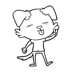 cartoon dog sticking out tongue
