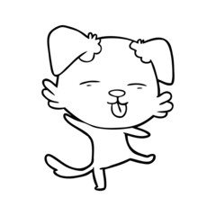 Obraz premium cartoon dancing dog