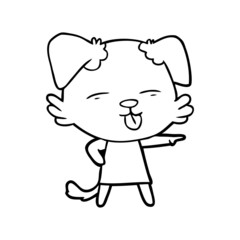 cartoon dog sticking out tongue