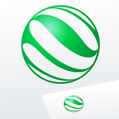 Set of green vector logotype for Ecology and Medicine activity. Eco Logo Design.