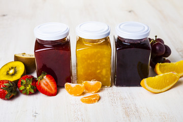Three jars with jam