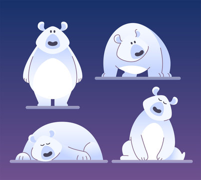 Cute polar bear - modern vector cartoon characters illustration