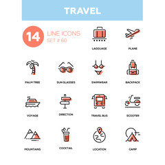Travel - line design icons set
