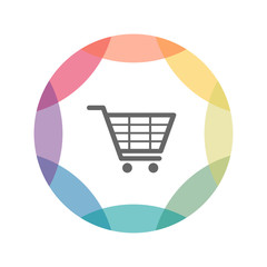 farbiges Icon - Einkaufswagen rechts