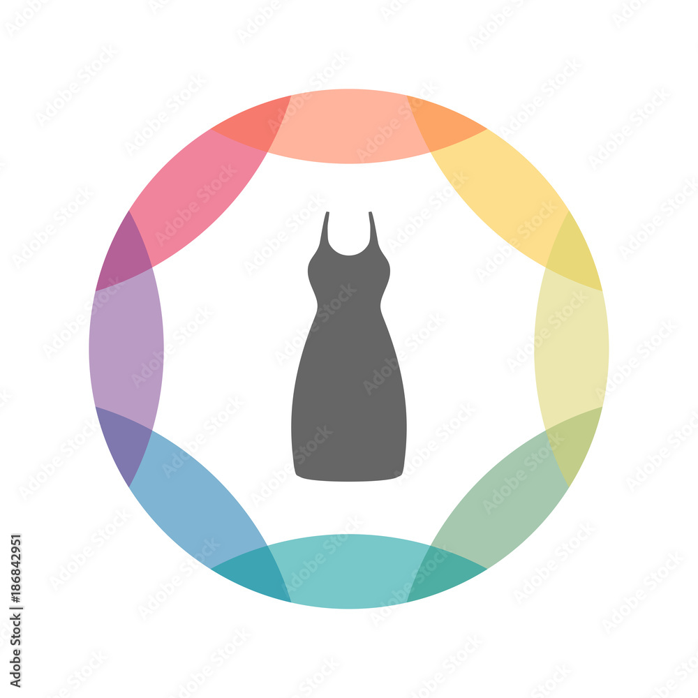 Sticker farbiges icon - kurzes kleid