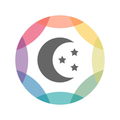 farbiges Icon - Mond
