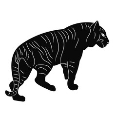 Naklejka premium silhouette tiger is coming