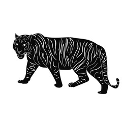 Obraz premium isolated silhouette of a tiger