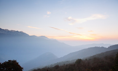 Annapurna area mountains in the Himalayas of Nepal