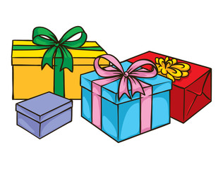 Color Boxes with Gifts