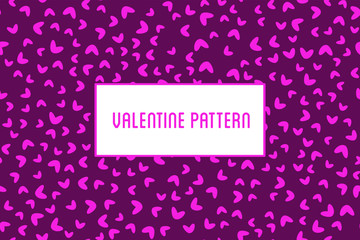 Vector heart seamless pattern. St Valentine red background of hearts hand drawn art icons. Design for Valentines day greeting love card.