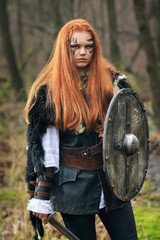 Viking warrior woman portrait