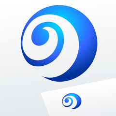 Blue vector sign. Logo for Business, Technology and Corporation.