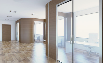 Modern office Cabinet. Meeting room. 3D rendering.