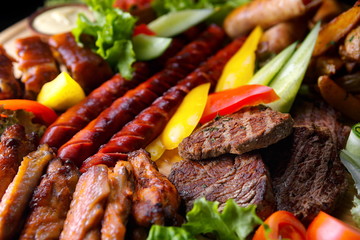 Assorted meat and sausages