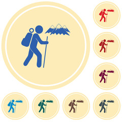 Hiking icon illustration