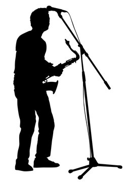 Concert of jazz music on white background