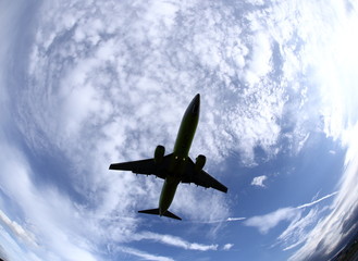 旅客機のシルエット