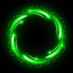 Abstract neon light effect on black background. Vector Illustration