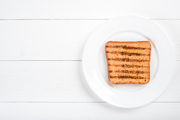 Top view of Healthy Sandwich toast on a wooden background