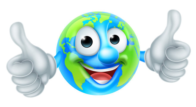 Cartoon World Earth Day Globe Character