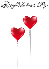 Obraz na płótnie Canvas two Heart balloons for Valentine's Day 