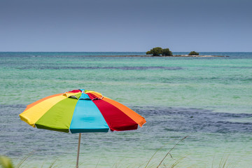 Colorful beach parasol