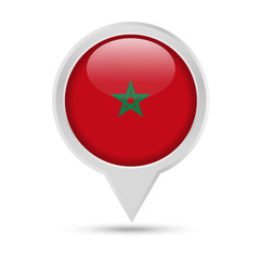 Morocco Flag Round Pin Vector Icon