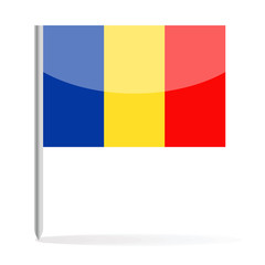 Romania Flag Pin Vector Icon