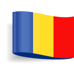 Romania Flag Vector Label Tag Icon