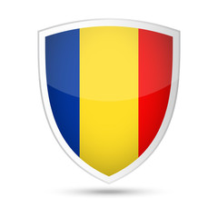 Romania Flag Vector Shield Icon