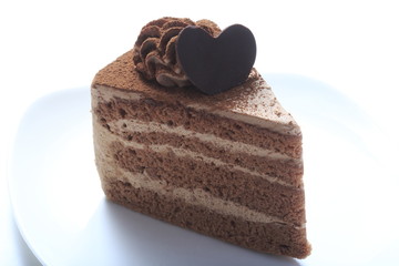 A chocolate cake on a plate