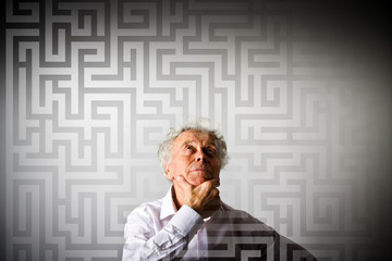 Old man and maze.