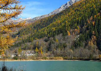 Maen lake in autumn in Aosta Valley