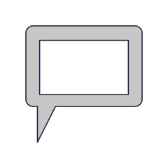 dialogue box icon with tail and frame in colorful silhouette