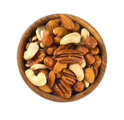 mixed nuts isoalted on white
