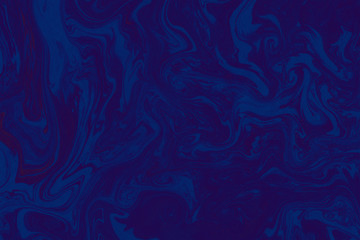Suminagashi marble texture hand painted with indigo ink. Digital paper 1290 performed in traditional japanese suminagashi floating ink technique. Energetic liquid abstract background. - obrazy, fototapety, plakaty