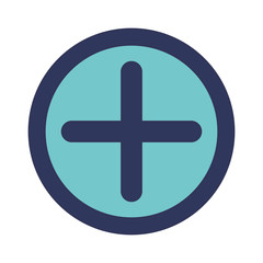 plus icon in circle in colorful silhouette