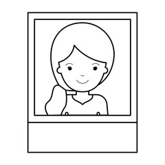 identification photo of woman with pigtail hairstyle in black silhouette