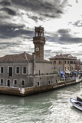 Naklejka premium The picturesque island of Murano, famous for producing glass in the Venetian Lagoon on the Adriatic coast