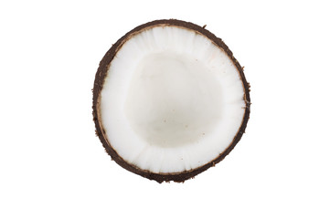 Coconut slice on a white background