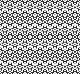 Abstract star geometric Seamless pattern . Repeating geometric Black and white texture.