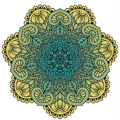 Vector round abstract circle. Mandala style.
