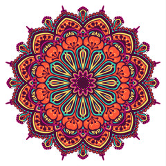 Vector round abstract circle. Mandala style.
