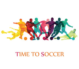 Plakat Football (soccer) colorful background. Vector illustration