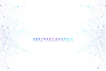 Abstract geometric composition with connected lines and dots for your design.