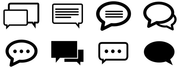 Black chat vector icon pack