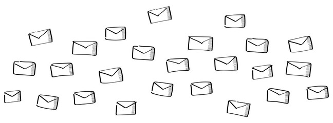 Hand drawn email vector flying